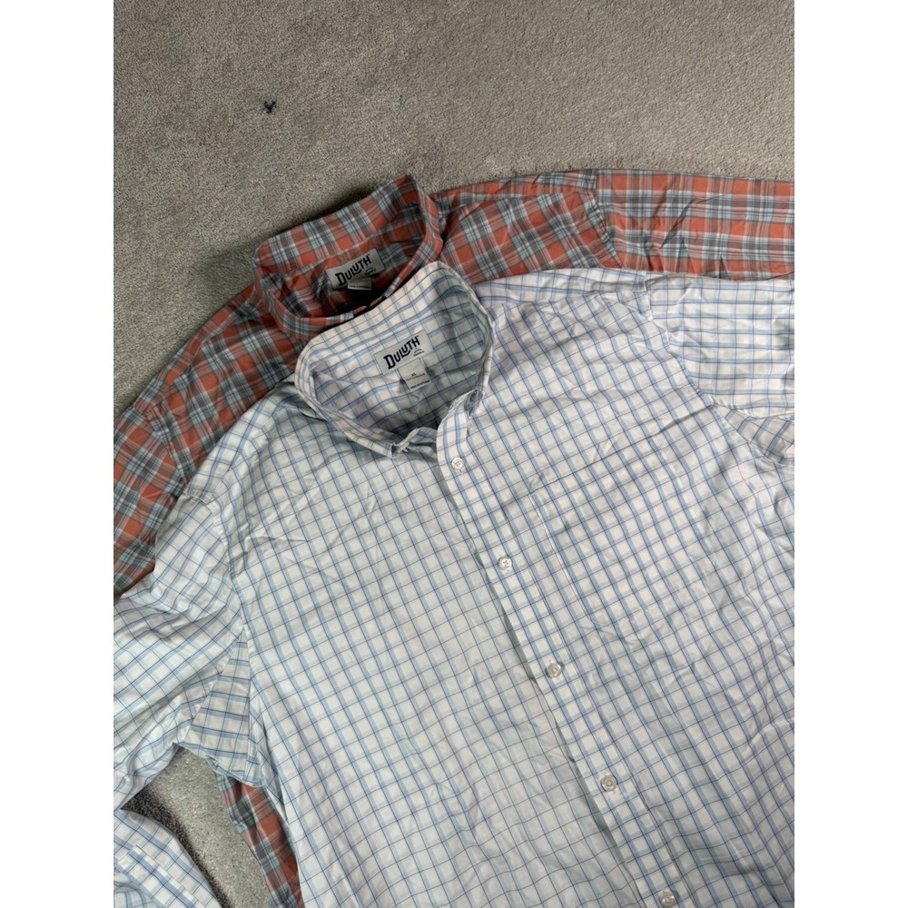 Lot Of 2 Duluth Trading Co Shirt Mens XL Plaid Button Down Long Sleeve